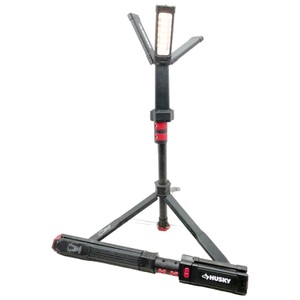 HUSKY K40437 2200 Lumen Rechargeable LED Work Lights with Tripods