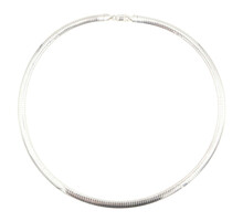 Women's Classic Omega Chain Necklace 6.2mm Wide 925 Sterling Silver 19" - 21.87g