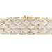 Sterling Silver Two-Tone 15.2mm Wide Diamond Accent 7.5" Woven Style Bracelet