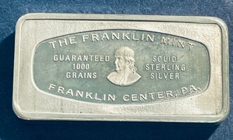 The Franklin Mint 1000 Grain Silver Bar