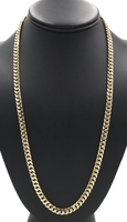 Classic 10KT Yellow Gold 6.2mm Hollow Curb Link Chain Necklace 24" RCI - 22.32g