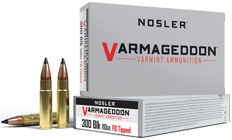 Nosler 40127 Varmageddon 300Blackout 110gr Flat Base Tipped 20 Per Box