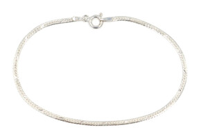 Estate Classic Sterling Silver 925 2mm Wide 7.5" Thin Herringbone Bracelet 1.28g