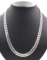 24" High Shine Heavy Sterling Silver 10.1mm Italy Curb Link Necklace SPI - 69.5g