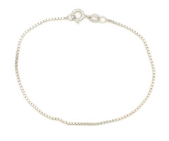 7" Classic Sterling Silver 1.1mm Thin Wide Box Chain 925 Bracelet - 1.49 Grams