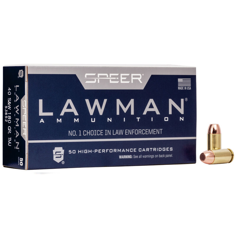 Speer Lawman, 40 S&W, 180 Grain, TMJ, Box of 50