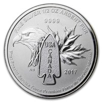 2017 Canada 2 dollars 1/2 oz Silver .9999