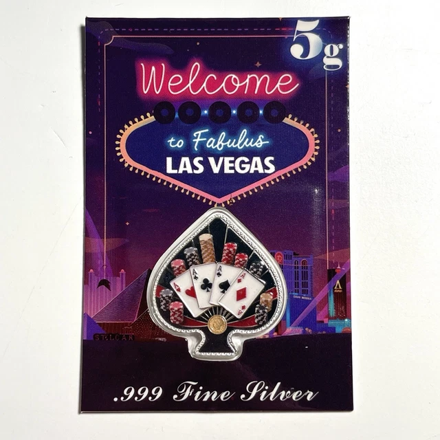 NVCOIN.COM "Welcome to Fabulous Las Vegas" 5 Gram Silver Spade