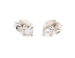1/5 cttw Round Brilliant Cut Diamond 14KT White Gold Solitaire Stud Earrings