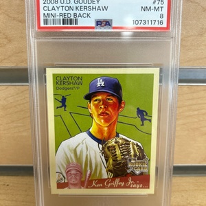 2008 U.D. Goudey Clayton Kershaw Mini-Red Back #75 PSA 8