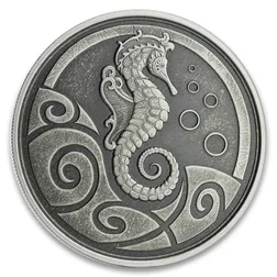 Samoa 2019 2 Tala Seahorse 1 OZ Silver Round