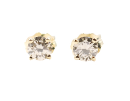 1/3 cttw Round Brilliant Cut Diamond 14KT Yellow Gold Solitaire Stud Earrings