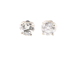 1/2 cttw Round Brilliant Cut Diamond 14KT White Gold Solitaire Stud Earrings