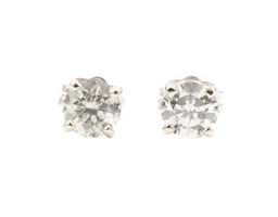 5/8 cttw Round Brilliant Cut Diamond 14KT White Gold Solitaire Stud Earrings