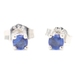 Round Cut Vivid Blue Cubic Zirconia 3.1mm Sterling Silver (925) Stud Earrings