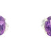 0.60 Ctw Oval Cut Amethyst Gemstone 6.1mm Sterling Silver (925) Stud Earrings