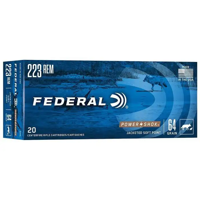 Federal Power-Shok Rifle 223 Rem 64 Grain JSP 223L