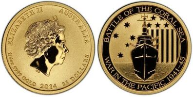 2015 1/10th oz Gold Coin Battle of the Coral Sea