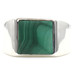 Men's Estate Sterling Silver Square Faux Malachite Heavy 11.5mm 925 Signet Ring