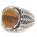 Men's Estate Sterling Silver Round Tiger's Eye 19.3mm 925 Bali Style Signet Ring