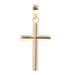 Estate 14KT Yellow Gold 1" Classic Religious Cross Necklace Pendant - 0.42 Grams