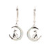 925 Cat Sitting on a Crescent Moon with Lab Created Opal Inlay Dangle Earrings